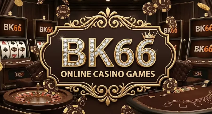 Victorious gamer surrounded by cascading gold coins and a radiant prize wheel — capturing the prestige of BK66.