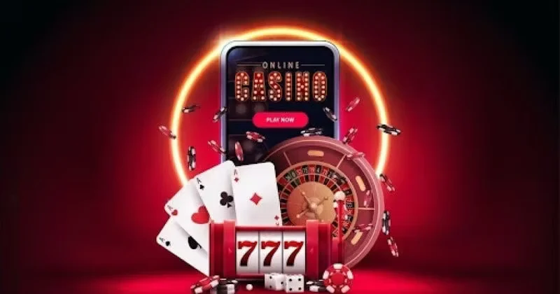 Successful player surrounded by golden winnings beneath a vibrant neon display — signature BK66 aesthetic for BD.